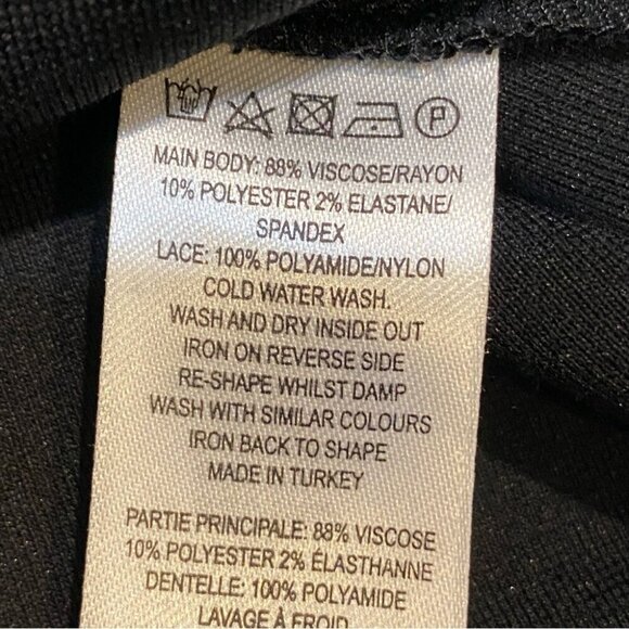 French Connection Little Black Dress with Peekaboo Lace Detail Size 4 - Picture 15 of 16